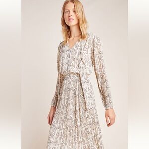 Current Air Olivia Snake-Printed Midi Dress Neutral